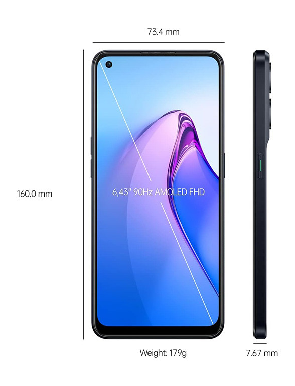 Oppo Reno8 5G - 256 Go - Parfait état - Noir - Batterie testée Très bon état - Vue 2 - 